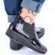 45. Rieker W R474 snakeskin leather ankle boots black