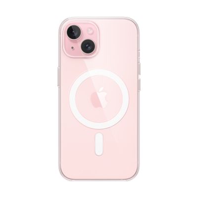 13. Apple - Back cover for mobile phone - MagSafe compatible - Polycarbonate - Transparent - for iPhone 15 (MXRK3ZM/A)