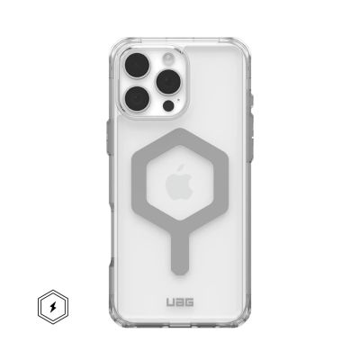 UAG Urban Armor Gear Plyo MagSafe Case for Apple iPhone 16 Pro Max, Ice (Clear)/Silver