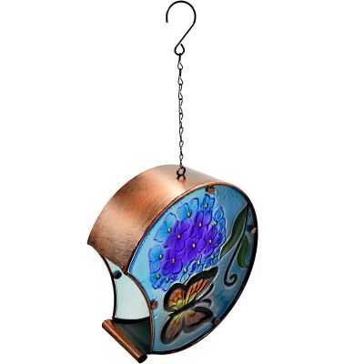 19. GARDEN DECORATION 22.5x8x22CM STAINED GLASS HANGING LANTERN