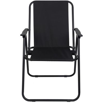 2. CAMPING CHAIR WITH ARMRESTS 52x44x75CM FOLDING BLACK
