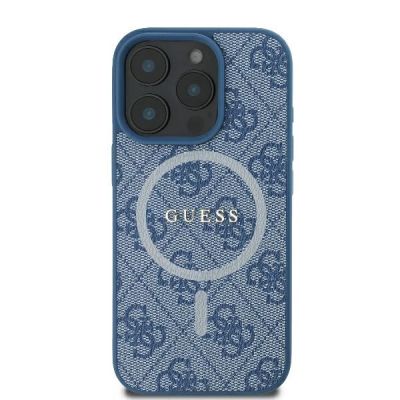 3. Guess 4G Ring Classic Logo MagSafe iPhone 16 Pro Case - Blue