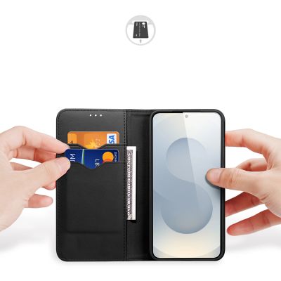 2. Dux Ducis Hivo Samsung Galaxy S25 Edge Case with Flip and RFID Protection - Black
