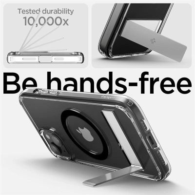 3. Spigen Ultra Hybrid S MagSafe Case with Stand for iPhone 15 Plus - Black
