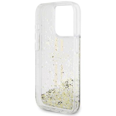 7. Guess Liquid Glitter Gold Stripes case for iPhone 15 Pro Max - transparent
