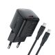 Acefast A118 30W GaN USB-C Wall Charger with USB-C - USB-C Cable 1.2m - Black