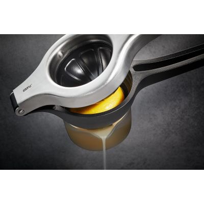8. GEFU 13971 Citrus Juicer Nylon, Plastic, Stainless Steel Black, Stainless Steel