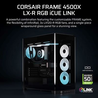 2. Corsair FRAME 4500X LX-R RGB Tempered Glass Mid-Tower Case, Black
