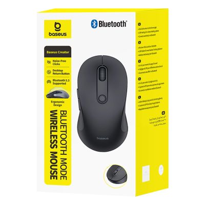 2. Baseus F02 Wireless Ergonomic Bluetooth Mouse - Black