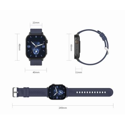 21. GRAVITY GT15-11 Women's Smartwatch Navy Blue Silicone Strap + Gold Bracelet
