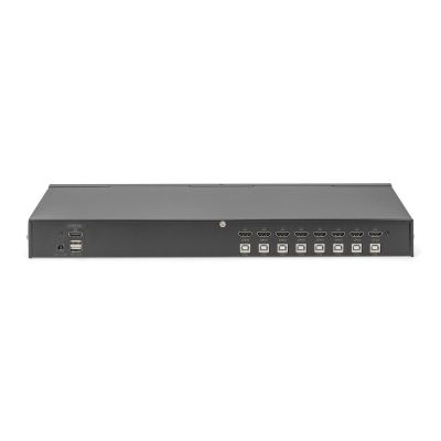 7. 8-port KVM switch, 19" rack, 4K 30Hz, 8xHDMI IN, 1xHDMI OUT, 2xUSB A