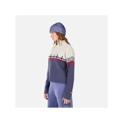 4. ROSSIGNOL W PATTERNED TN SWEATER blue women's sweater