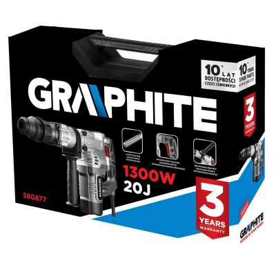 7. Graphite 58G877 SDS Max Demolition Hammer Black, Silver 1300W