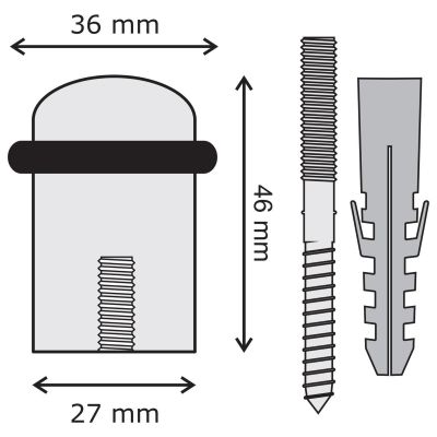 5. Door Stopper 27/46 mm Made of Polished Stainless Steel KOWALSKI KOWALSKI