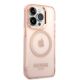 4. Guess GUHMP14LHTCMP iPhone 14 Pro 6.1" pink/pink hard case Gold Outline Translucent MagSafe