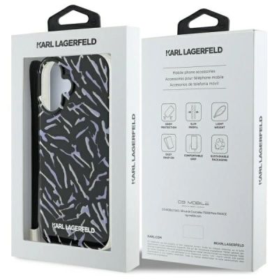 7. Karl Lagerfeld Zebra With Cord iPhone 16 Case - Purple
