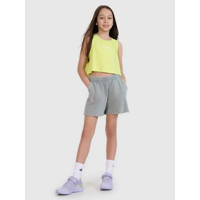4. Girls' oversize printed crop top 4F 4FJWSS25TSLEF112-45S