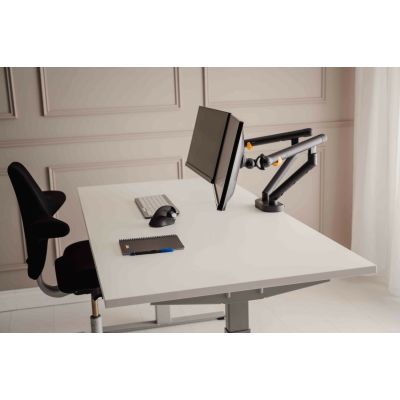 2. BakkerElkhuizen Bakker Elkhuizen Flexible Dual - Mounting Kit - Adjustable Dual Arm - For 2 Monitors - Aluminum, Steel, ABS Plastic, Thermoplastic Rubber (TPR), Polyamide (PA6) - Dark Gray - Screen Size: 43.18-88.9 cm (for flat screen)