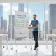 10. ERGO OFFICE MOBILE DRY-ERASE BOARD, VERTICAL ORIENTATION, WHITE, SINGLE-SIDED, WITH SHELF, BOARD DIMENSIONS 1190X790MM ER-3