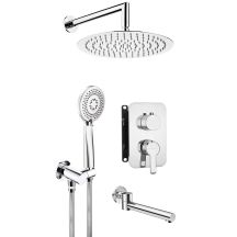 Concealed shower set with bathtub spout