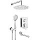 Concealed shower set with bathtub spout
