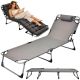 23. FOLDING CAMPING BED, 3-POSITION, 188 X 73 X 28 CM, DARK GREY
