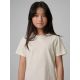 4. Regular plain girls' T-shirt 4F 4FJRSS26TTSHF3554-12S