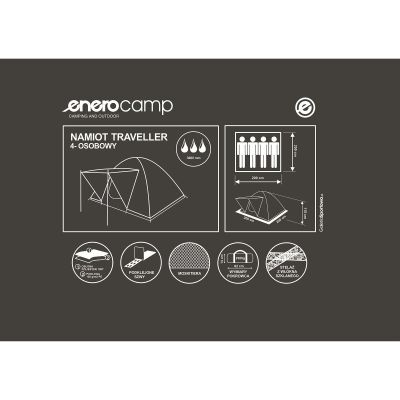 19. 4-PERSON TRAVELLER TENT 200X200X115CM ENERO CAMP