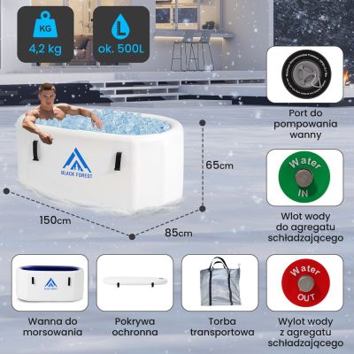 12. Extralink Ice Bath | Bathtub for swimming | 150x80x65cm