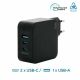 2. Mobilis Charger 100W 2USB C 1USBA GaN cable 100W Laptop, Smartphone, Tablet Black Alternating Current Internal