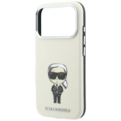7. Karl Lagerfeld Smooth Ikonik Sketch MagSafe Case for iPhone 18 Pro / 17 Pro - Beige