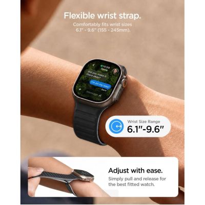 9. Spigen Athlex Air M Strap for Apple Watch 44 / 45 / 46 / 49 mm - Black and Gray