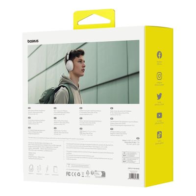 8. Baseus Bass 30 Max Wireless On-Ear Bluetooth 5.3 Headphones - White