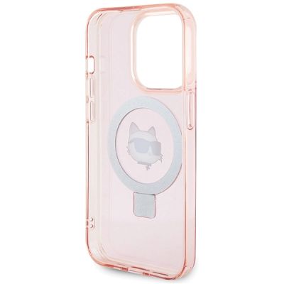 7. Karl Lagerfeld KLHMP15XHMRSCHP iPhone 15 Pro Max 6.7" pink/pink hardcase Ring Stand Choupette Head MagSafe