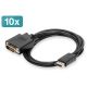 DisplayPort adapter cable, DP - DVI (24+1)M/M, 2.0m, 10er Set, Full HD, CE, bl
