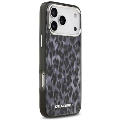 4. Karl Lagerfeld IML Leopard Pattern MagSafe Case for iPhone 17 Pro Max - Black