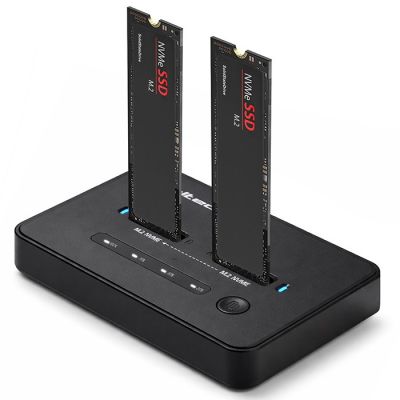 Qoltec M.2 NVMe SSD Docking Station | PCIe | USB-C | 20Gb/s | DUAL 2 x 8TB | Offline Cloning