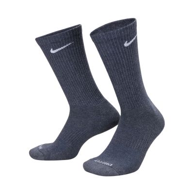 5. Nike Everyday Plus Cushioned Socks 3 Pairs Dark Gray, Beige, Light Gray SX6888 901
