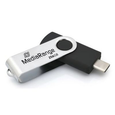 MediaRange MR1955 USB Flash Drive 256GB USB Type-C 3.2 Gen 1 (3.1 Gen 1) Black, Silver