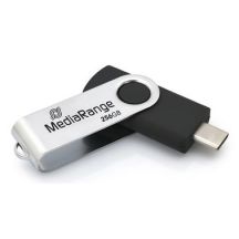 MediaRange MR1955 USB Flash Drive 256GB USB Type-C 3.2 Gen 1 (3.1 Gen 1) Black, Silver