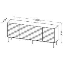 4D CORTINA chest of drawers 200x40x81 black/walnut