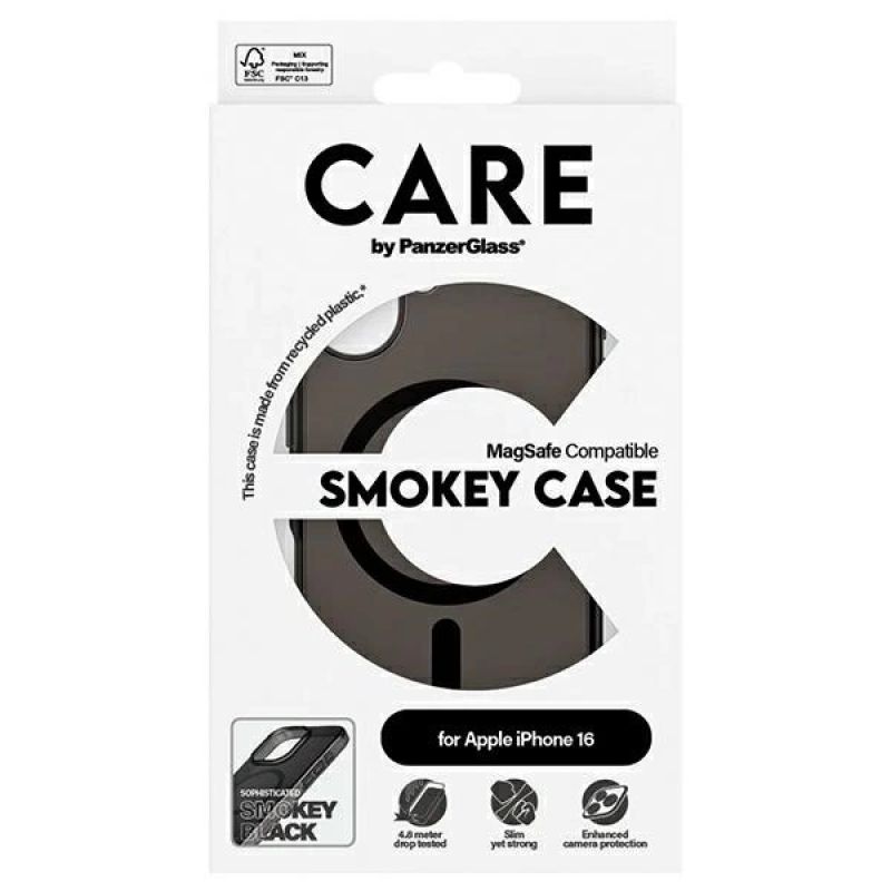 4. CARE by PanzerGlass Flagship Case iPhone 16 6.1" smoke/smokey MagSafe 1349