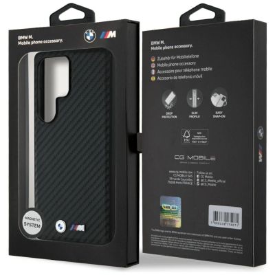 8. BMW Leather Carbon MagSafe Case for Samsung Galaxy S25 Ultra - Black