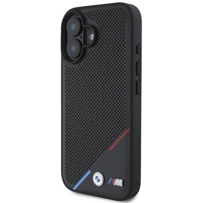 2. BMW M Perforated Tricolor Line MagSafe Case for iPhone 16 Plus - Black