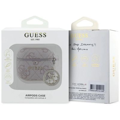 3. Guess 4G Strass Charm Case for AirPods 4 - Pink