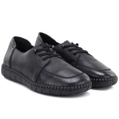 8. Jezzi JH01-1 comfortable black women's leather shoes