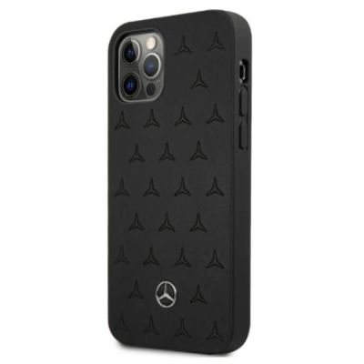 2. Mercedes Leather Stars Pattern Case for iPhone 12 Pro Max - Black