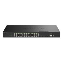 D-Link DGS-1530-28P/E Managed Network Switch L2 Gigabit Ethernet (10/100/1000) PoE Support Black