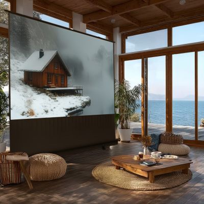 13. MACLEAN PORTABLE PROJECTION SCREEN, COMPACT, FLOOR, 100", 16:9 MC-964
