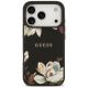 3. Guess Grained Flowers Classic Logo MagSafe case for iPhone 17 Pro - black